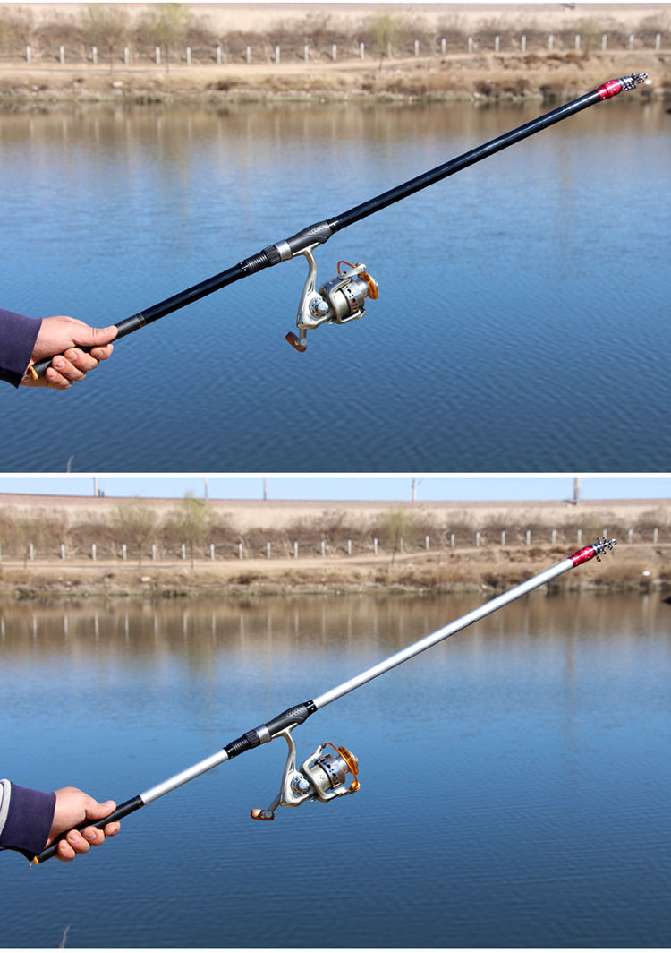 矶钓竿碳素超硬长节定位矶杆手海两用矶竿鱼竿海竿抛竿钓鱼竿 黑色 7.