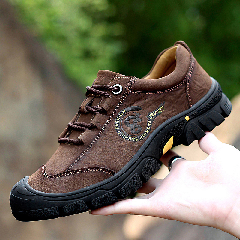 升卡semckarr轻奢品牌登山鞋男秋冬季耐磨皮防滑户外休闲皮鞋防水徒步