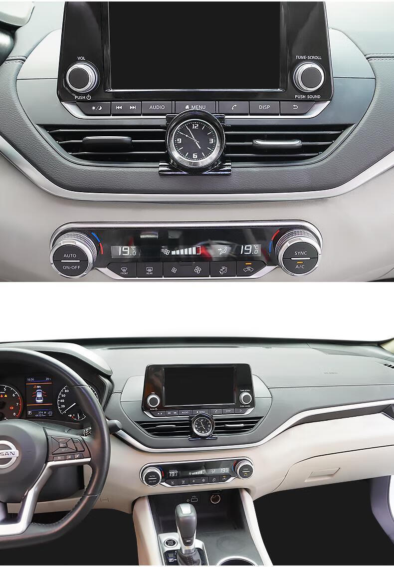 适用于21款天籁车载用品钟表内饰改装饰摆件升级中控双闪钟专用配件