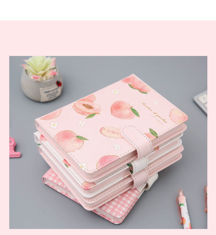 宸焕笔记本子高颜值小仙女笔记本蜜桃说a5磁扣本小清新pu皮日记本学生