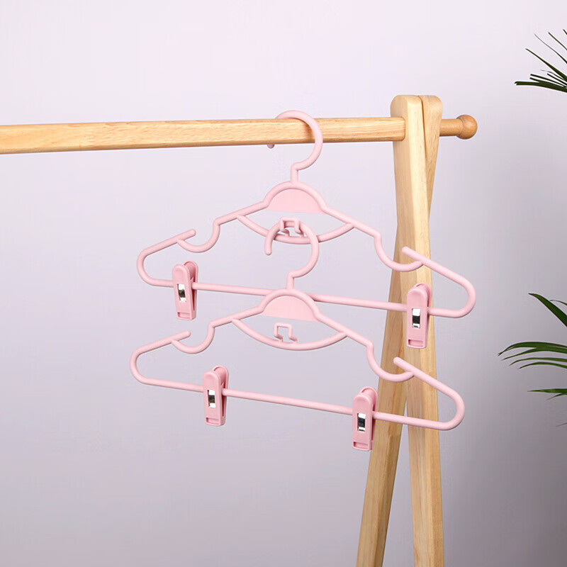 带夹子塑料衣架家用干湿两用防滑连挂衣挂裤架收纳架宿舍学生套装裙夹