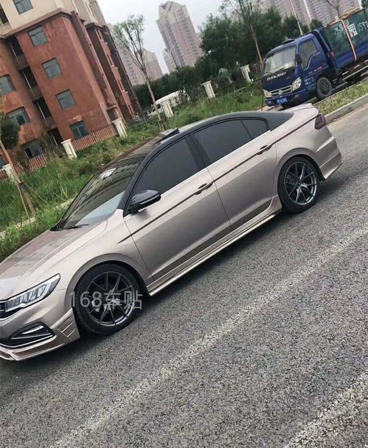 适用于大众朗逸天窗贴纸新宝来凌渡速腾悬浮车顶膜亮黑顶改装仿全景膜