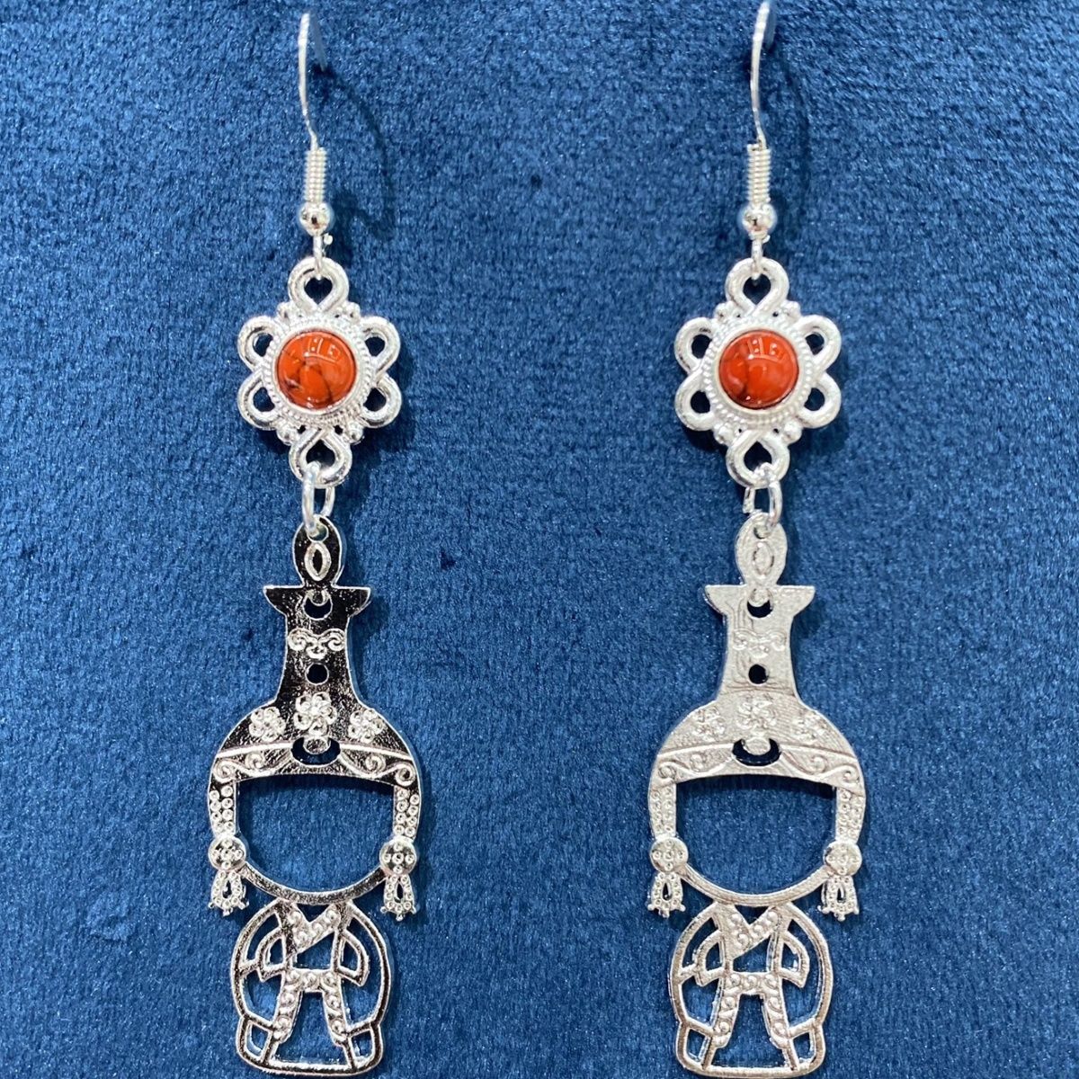 蒙古族耳饰少数民族趣味耳环藏饰镀银耳坠毕业季耳挂舞蹈演出饰品dd