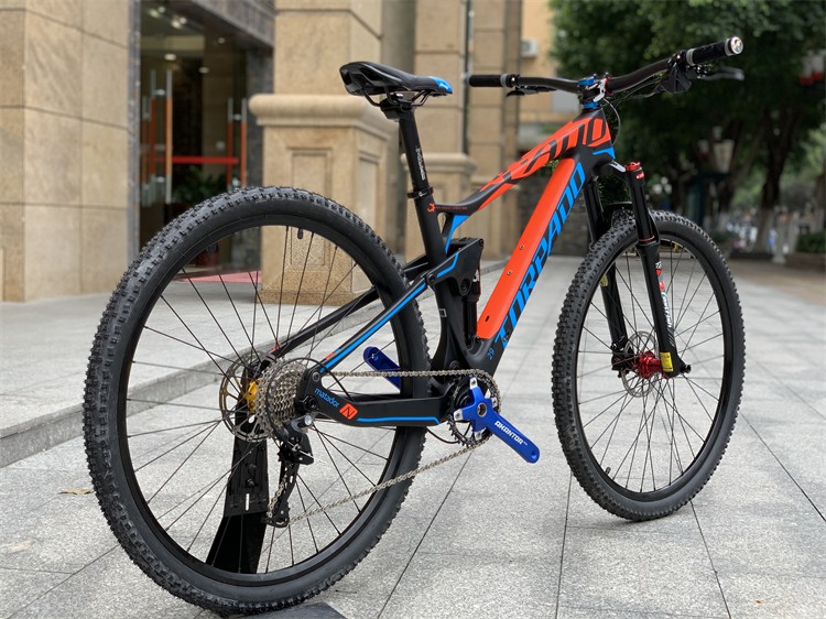 车变速自行车山地车碳纤维软尾xc林道避震车气叉气胆桶轴越野冲山车