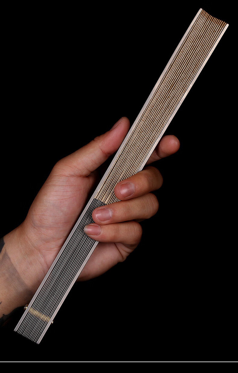 钛合金折扇 子九寸十八方大雅防卫战术防身太极功夫钢骨扇礼 扇面题字