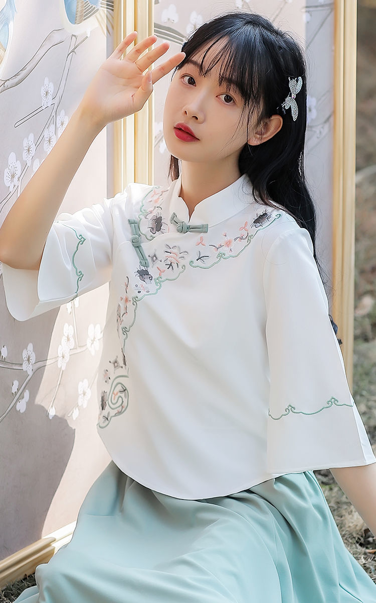 古风女仙女改良版汉服女中国风年夏季仙气飘逸古风汉元素古装套装套装