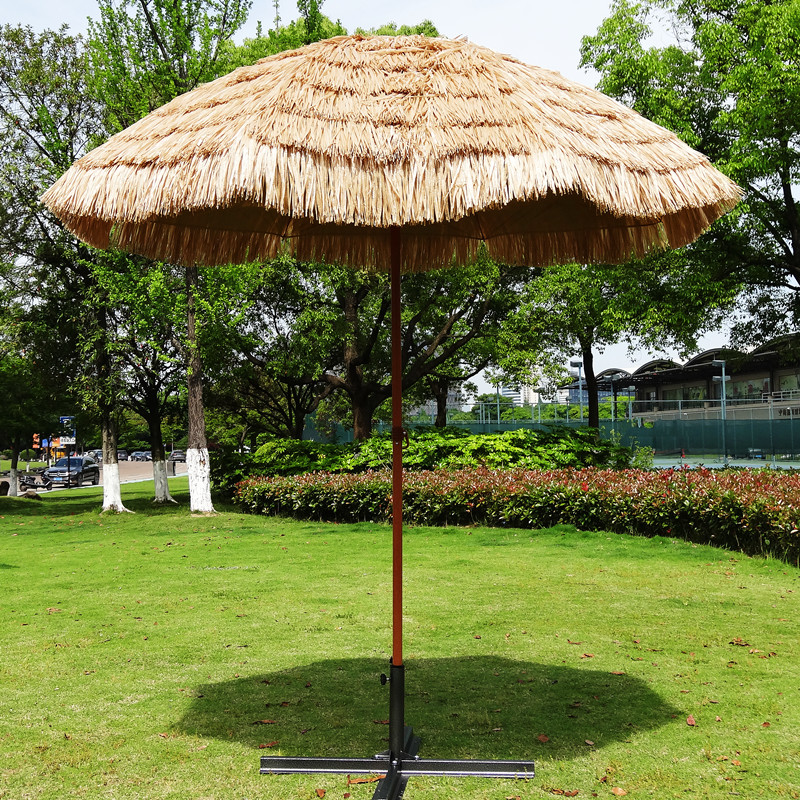 可狄大户外遮阳伞折叠太阳伞沙滩伞稻草伞茅草伞景区伞雨伞别墅庭院伞