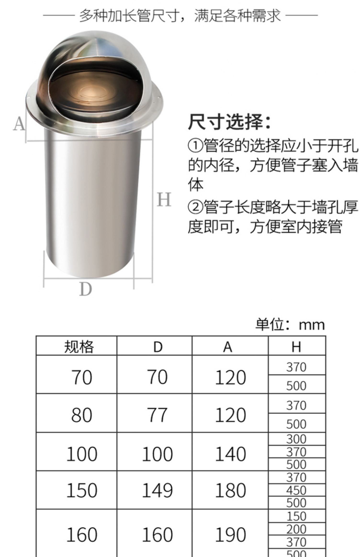 小米(mi)生态米家通用不锈钢风帽止逆阀厨房油烟机止回阀卫生间外墙