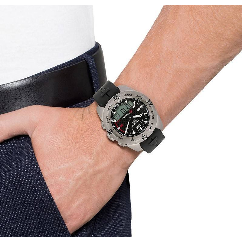 适用于天梭腾智硅胶表带防水20 tissot1853t-touch运动橡胶带t033t047