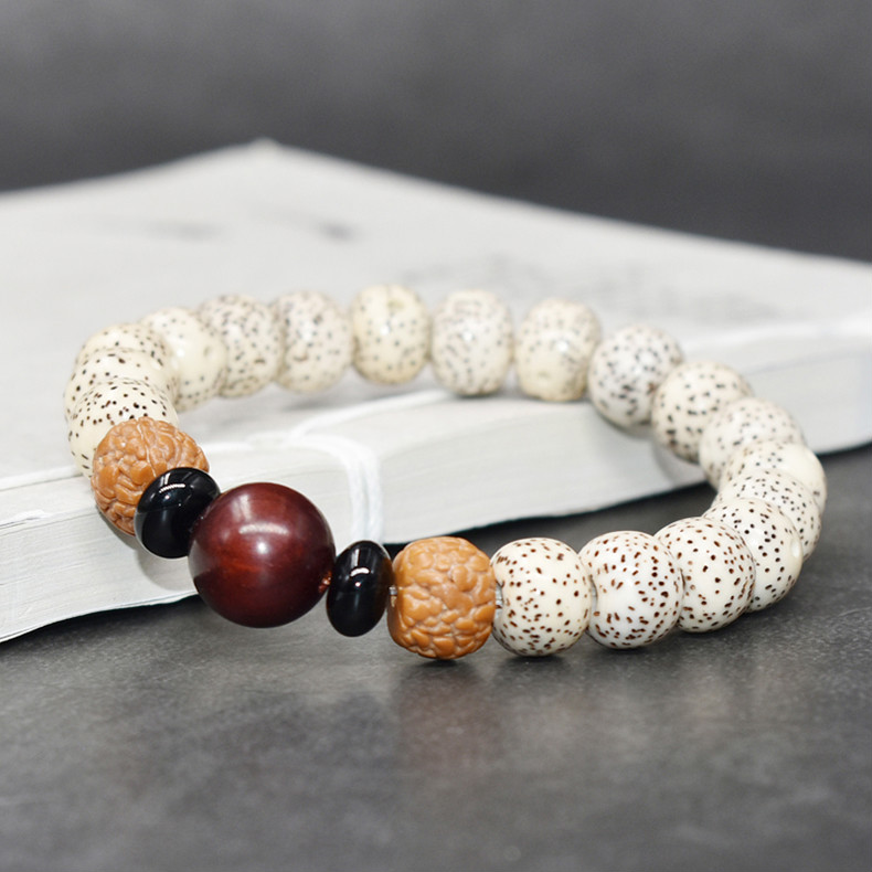 轩野海南星月菩提佛珠手串正月高密度盘玩文玩小叶紫檀珠子单圈手链女