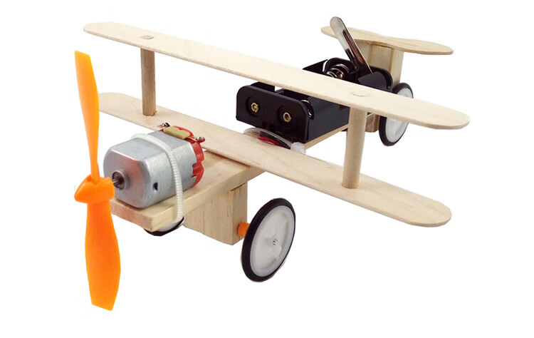 手工飞机马达科技制作小发明材料模型儿童小学生电机发动机 战斗机f