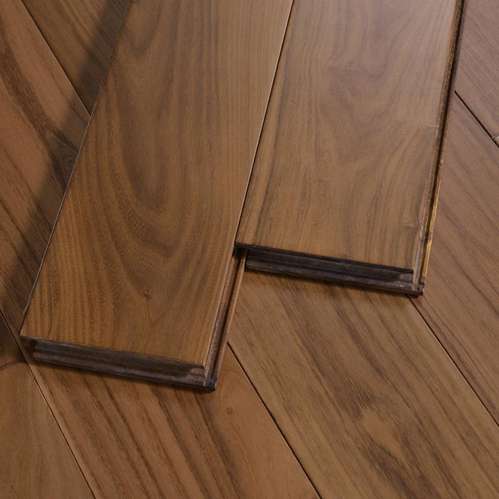 实木地板金刚柚木实木地板刺槐原木胡桃色柚木色木地板实木 黑胡桃色