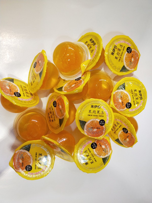 【追剧零食】来伊份乳酸菌果肉果冻20个黄桃味桔子味菠萝味布丁网红