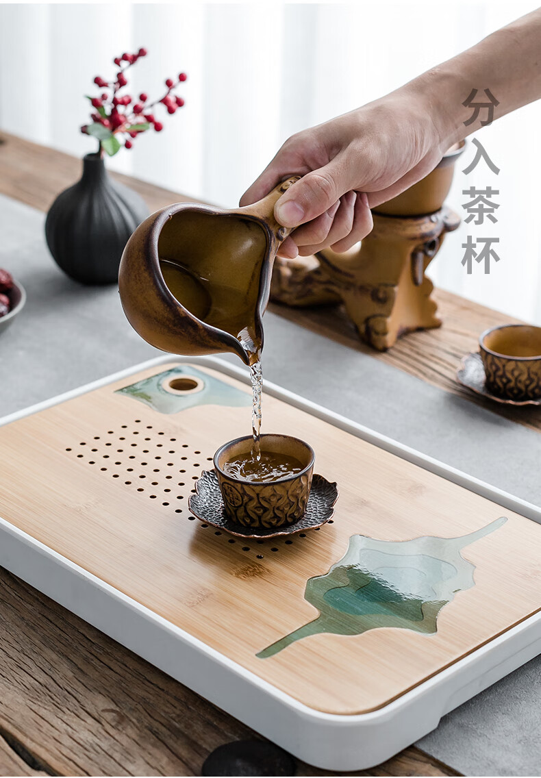 潮汕功夫茶具紫砂全自动茶具套装家用懒人防烫泡茶器茶具茶壶茶杯茶道