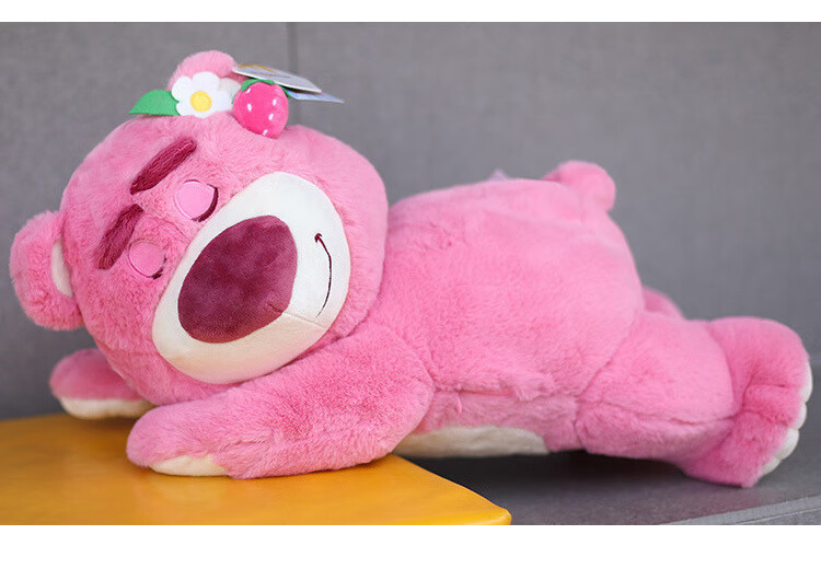 迪士尼趴姿草莓熊毛绒玩具可爱睡颜草莓熊趴趴熊正版小熊玩偶礼物