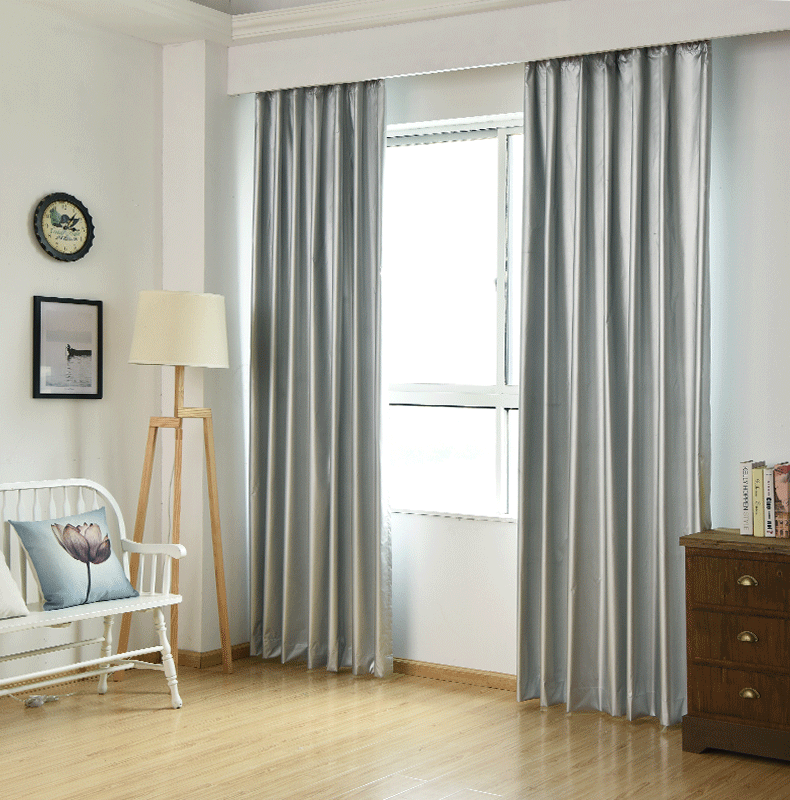 定制双面银遮阳布帘全遮光窗帘布料成品卧室阳台客厅加厚防晒隔热幺丫