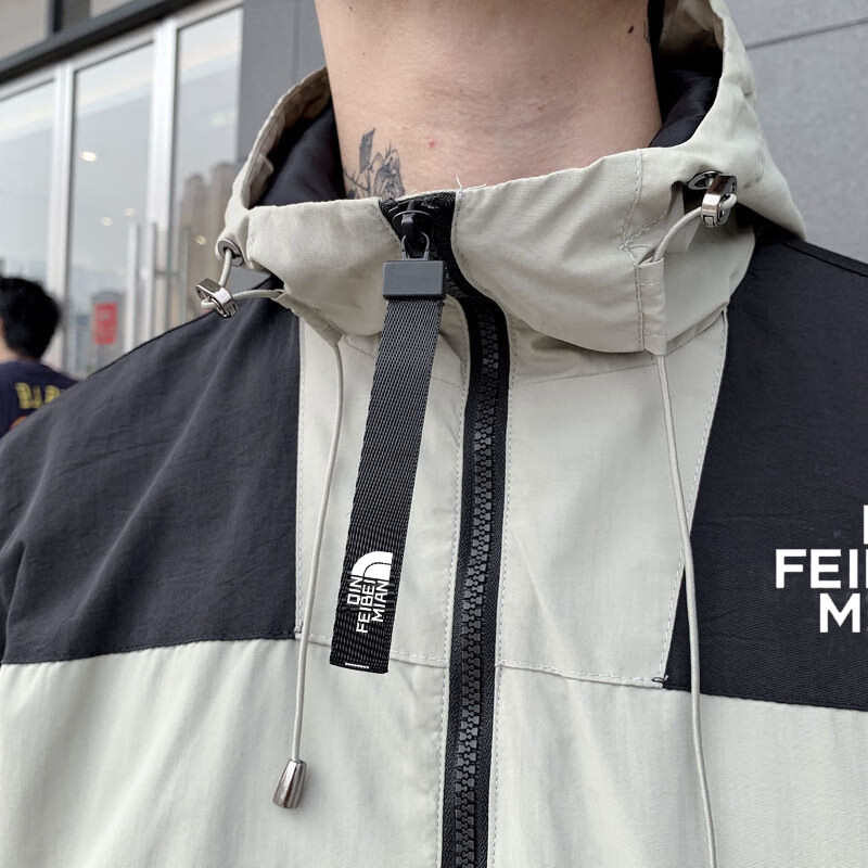 北面(the north face)冲锋衣男女秋季薄款户外防风防水连帽套头半拉链
