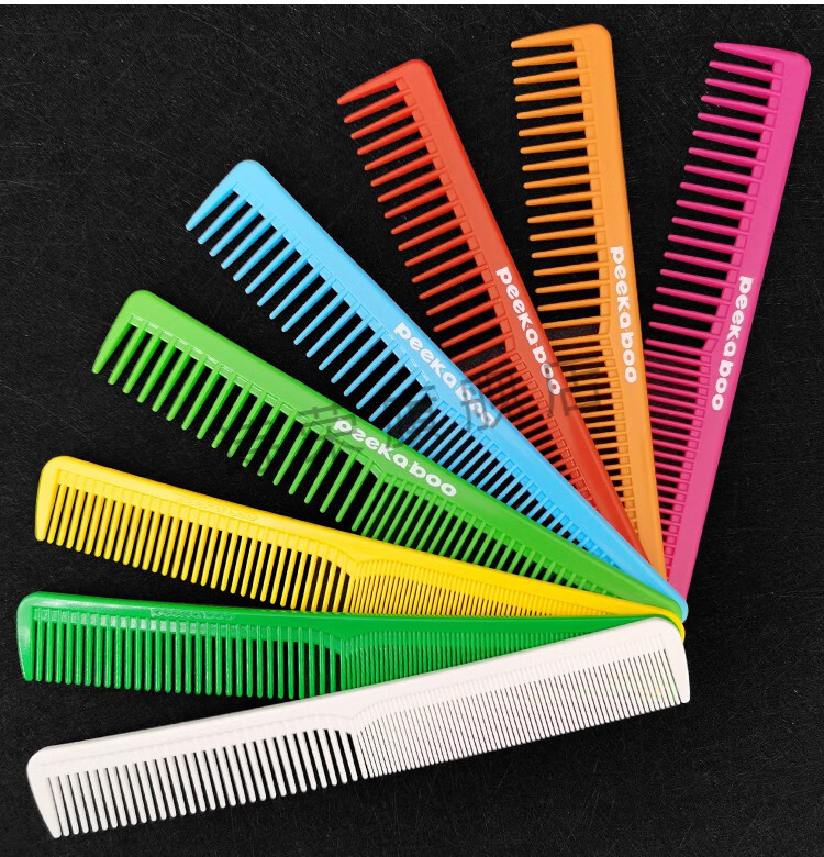 川岛文夫梳子日本peekaboo梳子剪发梳子稀密齿中长发裁发梳沙宣梳子2