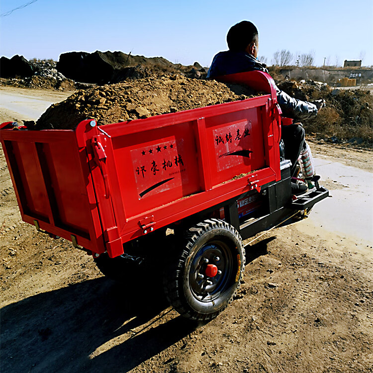 工地电动三轮车建筑工程载重王混泥土拉砖农用养殖翻斗专用 小骑兵