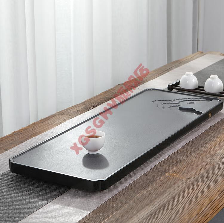 罗德梅科天然乌金石茶盘整块原石大理石家用简约茶台功夫茶具茶托 50*