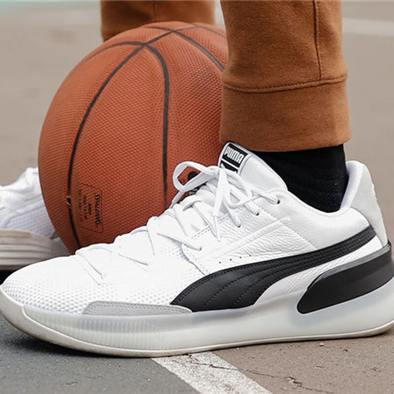彪马(puma)新clyde hardwood库兹马黑白纷色湖人队男缓震耐磨实战低帮