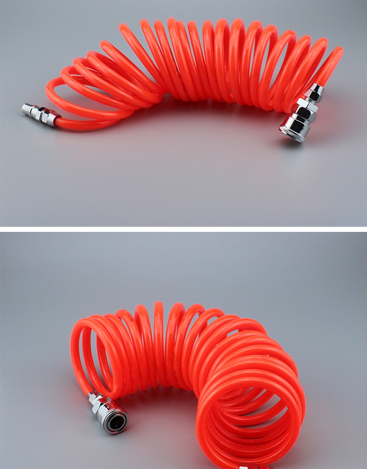 气动管pu弹簧气管空压机气泵高压伸缩软管螺旋风管6/8/10/12mm 弹簧管