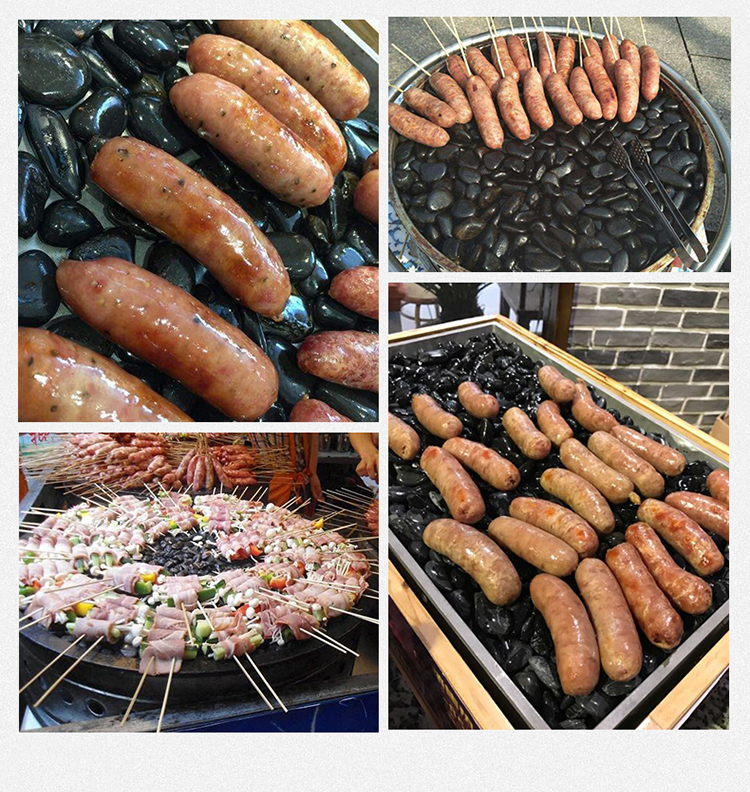 鹅卵石木桶鱼火山石烤肠石做菜石烹饪石加热耐高温天然烧烤石5斤 天然