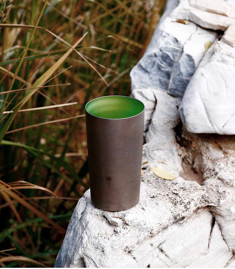 纯钛保温杯大容量 日本horie钛杯钛水杯双层纯钛杯子巧器贵啤酒咖啡