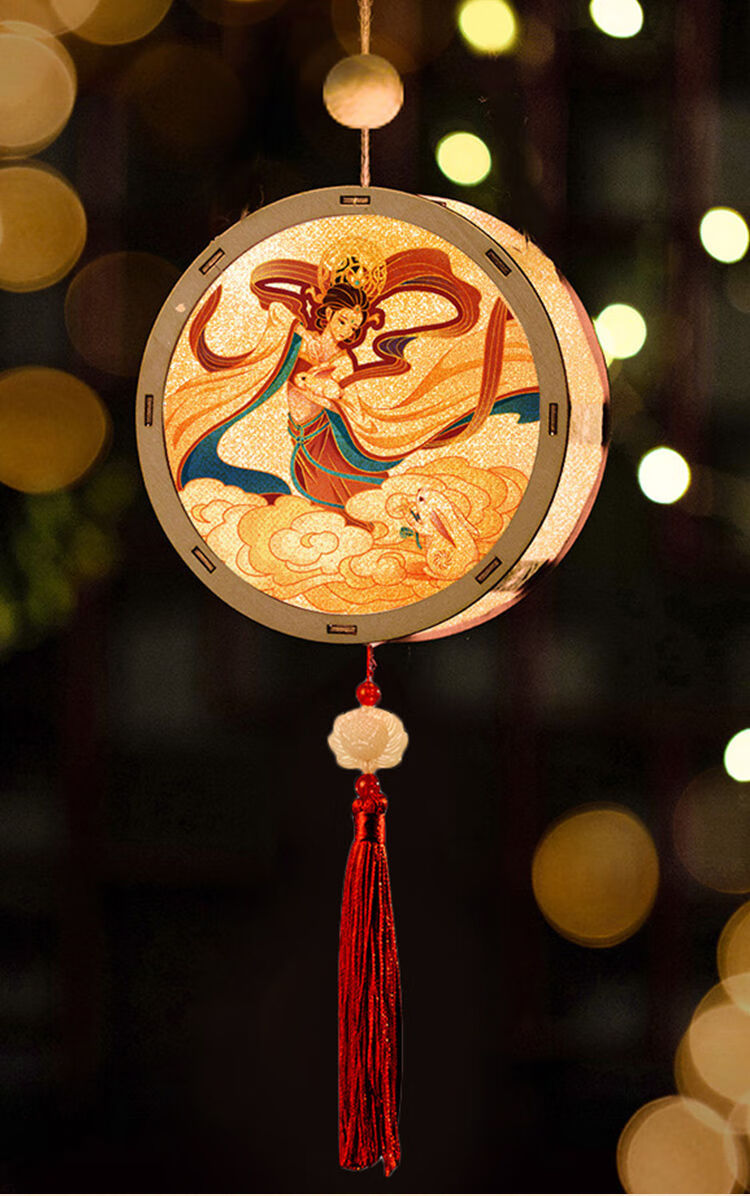 中秋节灯笼兔子花灯古风手提汉服道具儿童手工diy挂件装饰批发 中秋