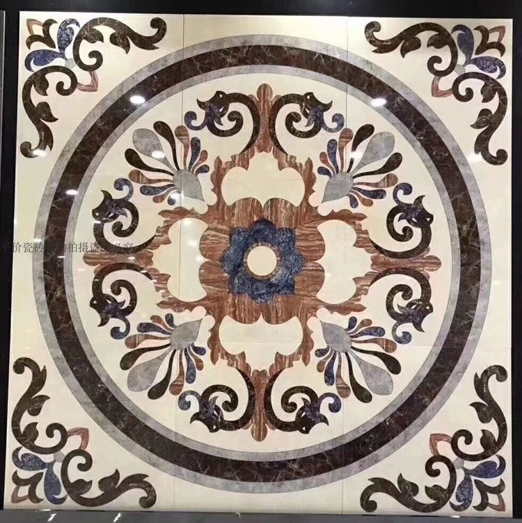 2424室内瓷砖地毯花欧式入户玄关客餐厅地砖抛晶砖拼图地毯砖10800800