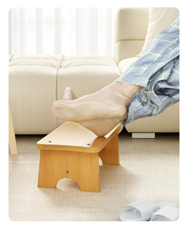 办公室垫脚神器实木卫生间踩脚凳家用放脚搁脚凳好物搭脚凳子 原色-平