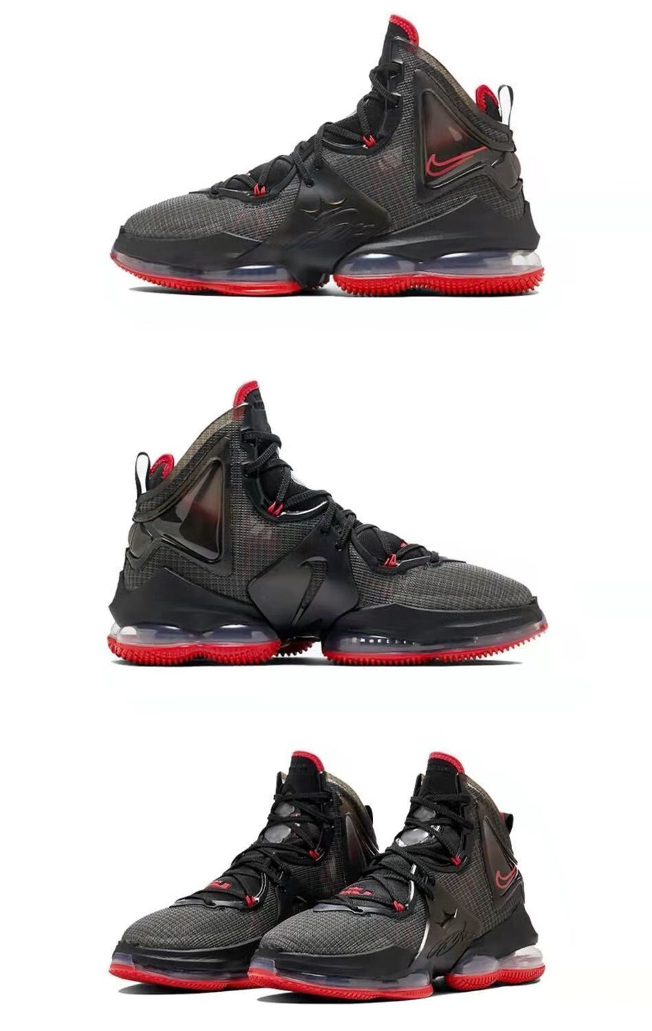 【官方自营旗舰】詹姆斯19代篮球鞋lebron 19莆田纯原纯原气垫黑红