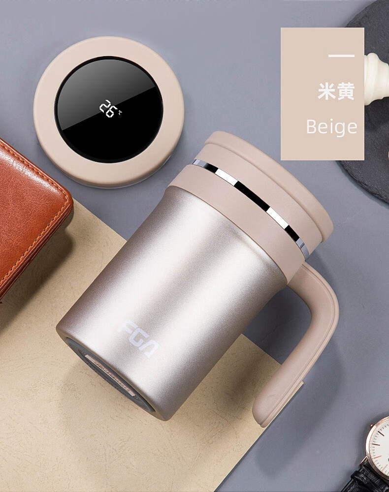 富光保温杯大容量便携水杯男女智能显温杯316不锈钢办公泡茶杯子304