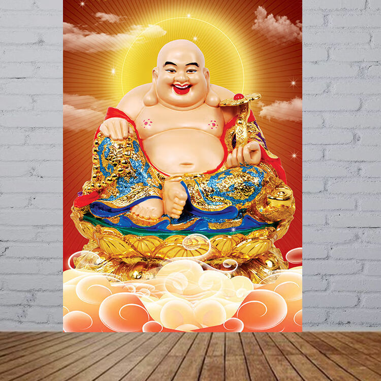 观音佛像弥勒佛如来佛菩萨佛教海报背胶自粘防水财神贴纸梦倾城 x12