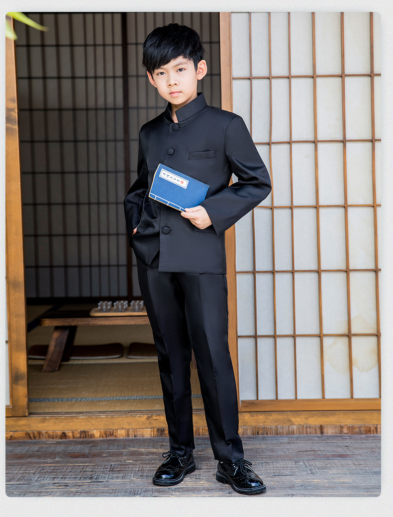 儿童民国中山装表演服风校服六一学生装男童诗朗诵红歌主持人演出服 