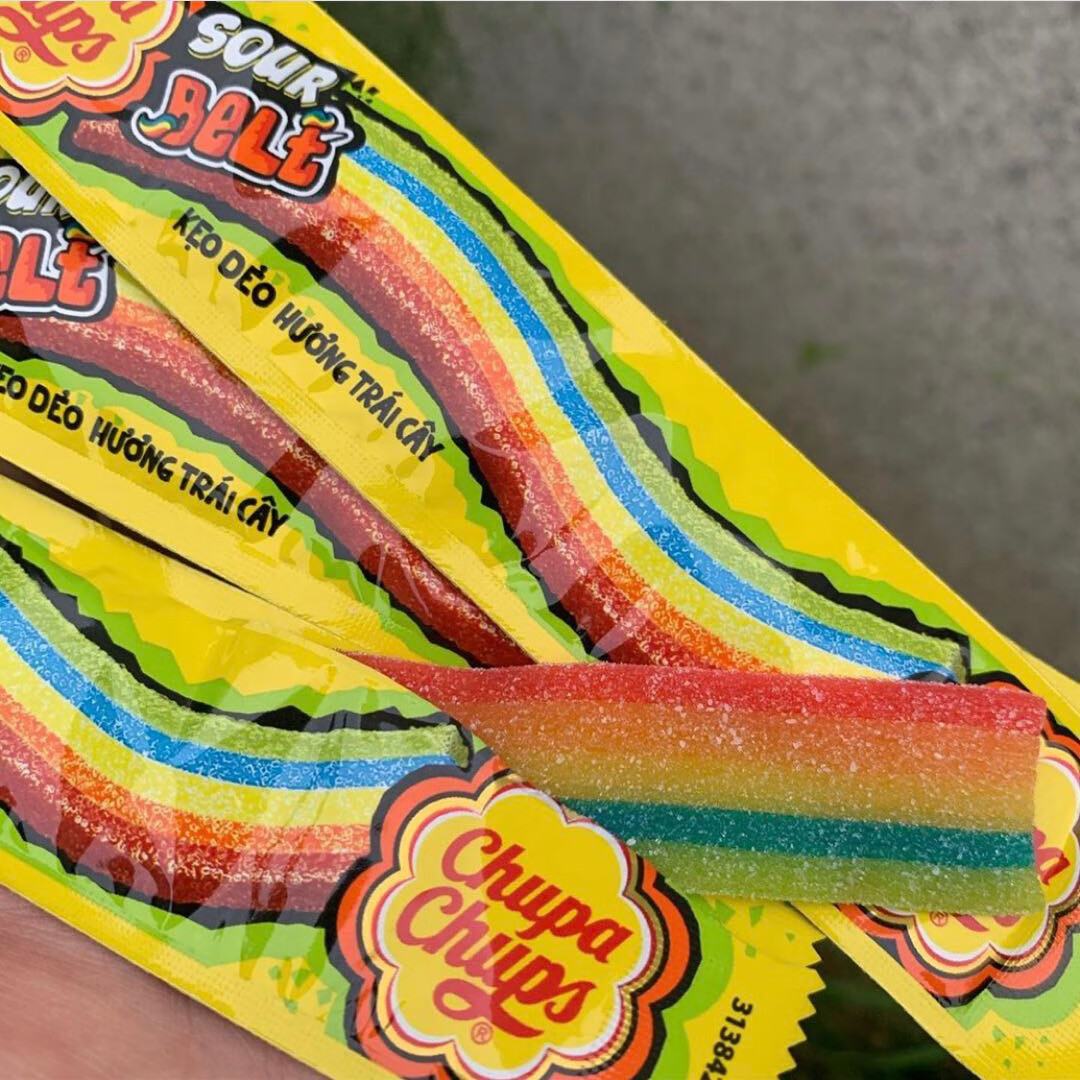 swagfood彩虹酸条糖韩国珍宝珠酸酸哒条长条软糖儿童零食酸甜果汁