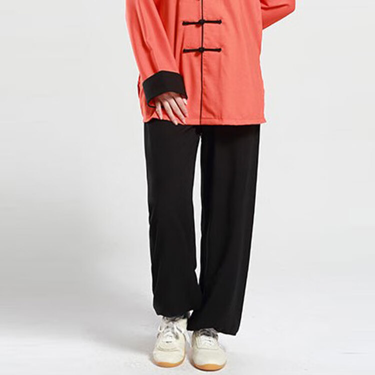 弹力棉麻太极裤子春秋冬季男女太极服武术练功太极拳灯笼裤 灰色 高端