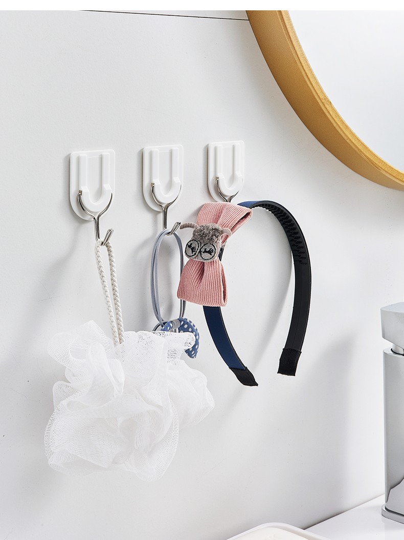 慕亚(muya) 免打孔挂钩强力粘胶钩子壁挂式浴室厨房墙壁墙上粘钩自带