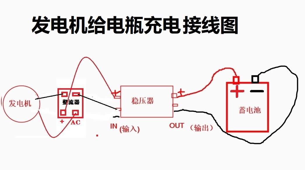 12v发电机与电瓶接线图图片