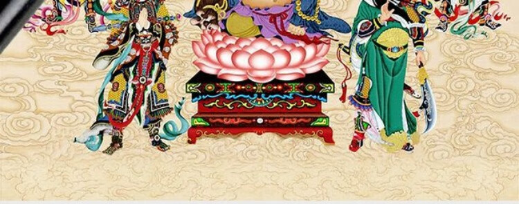 佛道总真图全神图神像挂画全佛图满堂佛众佛图佛像画像卷轴画定制 01