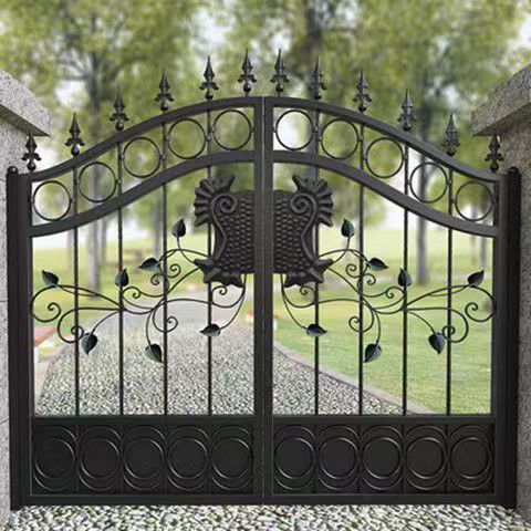 欧式简约铁艺大门花园别墅门室外铁门庭院门入户防盗围栏小门定制款式