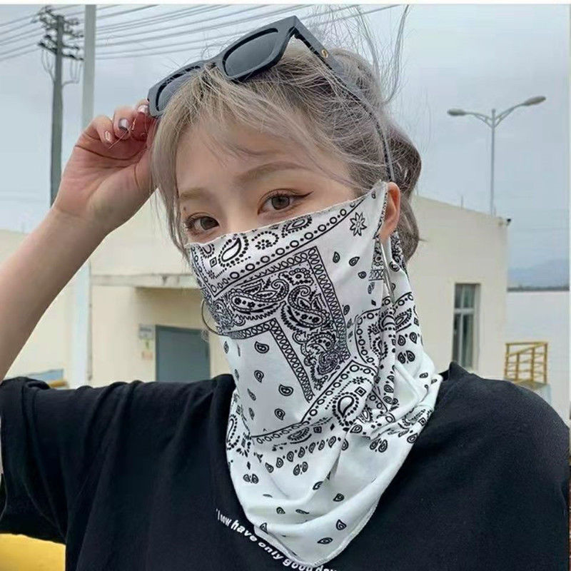 防晒围脖女士夏天防晒面罩骑行面罩遮脸护全脸防晒围脖脖套护颈冰丝