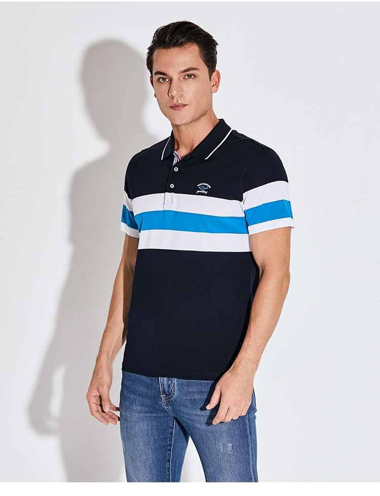 意大利古老鲨鱼男装古老鲨鱼新款夏翻领男士短袖休闲打底上衣保罗polo