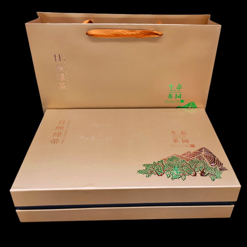 250g半斤山东绿茶日照2021年新茶叶礼盒装包装特级送礼生态茶园礼盒装