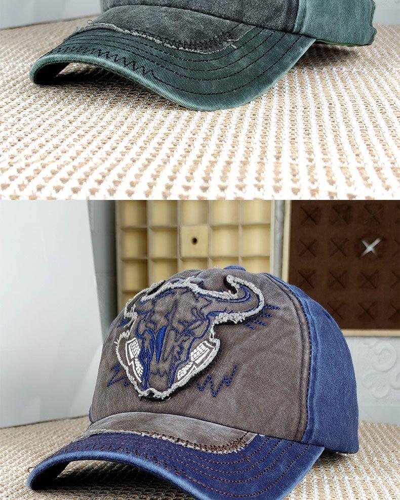 款水洗做旧牛头棒球帽女鸭舌帽休闲出游春夏季遮阳帽防嗮帽子男 藏青