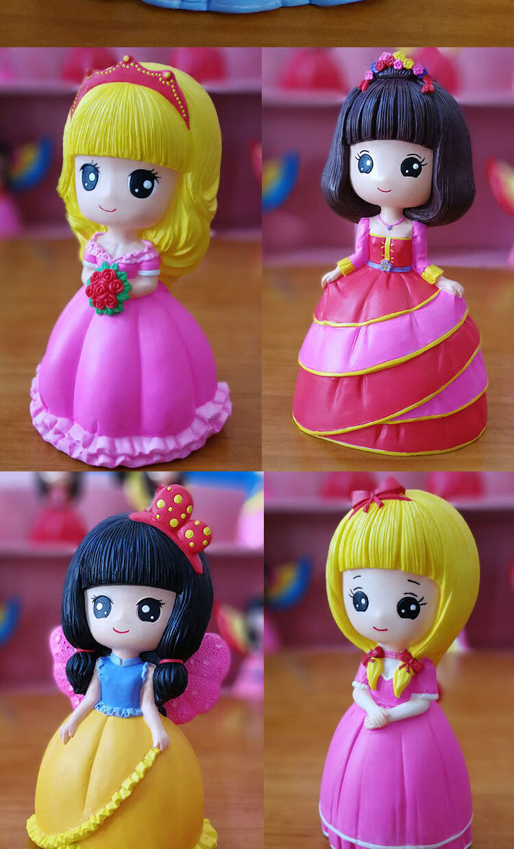 迪士尼disney旗舰同款彩绘石膏娃娃男女涂色史迪仔搪胶白胚涂鸦儿童