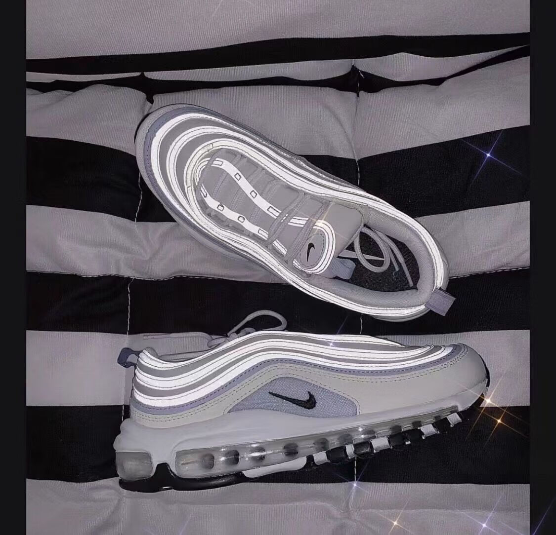 max97银鞋3m反光男鞋女鞋全掌气垫休闲跑步鞋潮流ins柏潮 星云紫 36