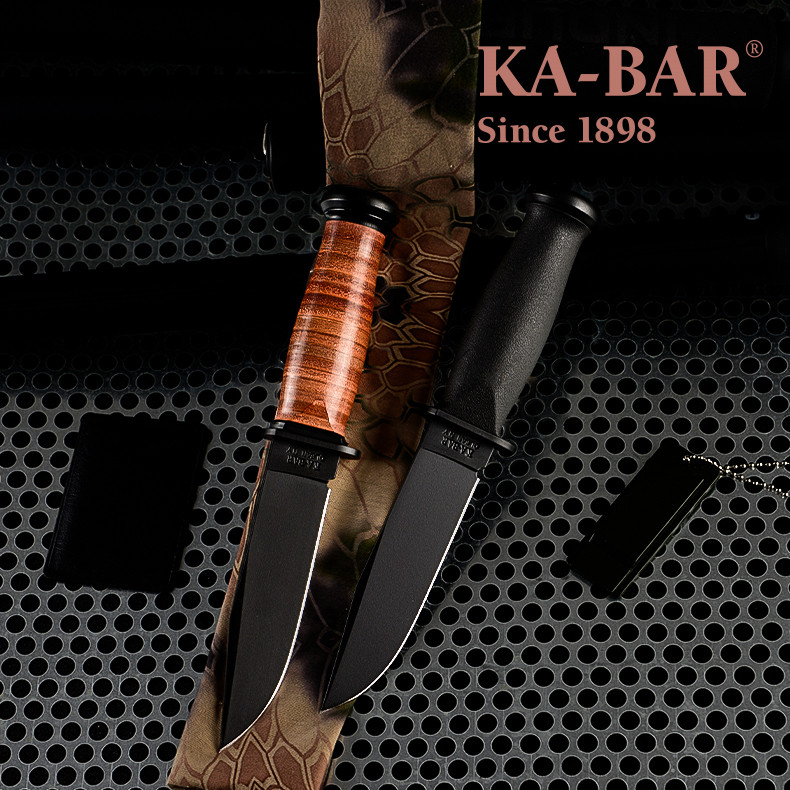 卡巴1217 ka-bar卡巴2225/2221/1217户外装备高硬度便携野营小 深棕色
