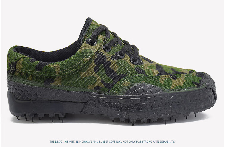 迷彩鞋作训鞋新式解放鞋低帮徒步作训胶鞋防滑耐磨鞋通用迷彩色39