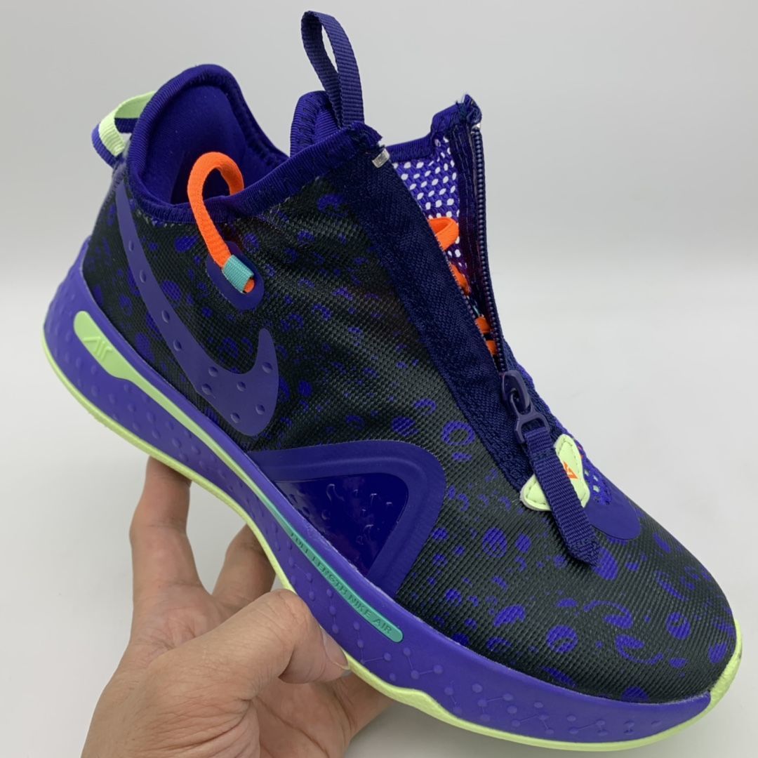 保罗乔治pg4篮球鞋4代男全掌气垫蓝橙黑白拉链耐磨防滑透气运动鞋鞋pg